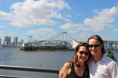 Carly And Josh In Odaiba Looking Back At Tokyo