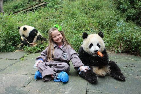 Seeing Luna And The Pandas Together Was Just About The Cutest Thing Ever