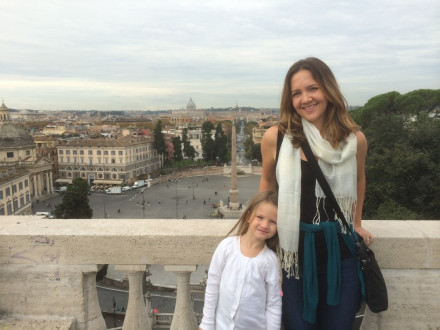 Us overlooking the Piazza di Popolo
