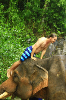 Josh doing plank on his elephant