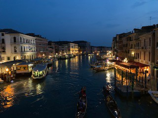 The View From The Rialto Bridge At Night